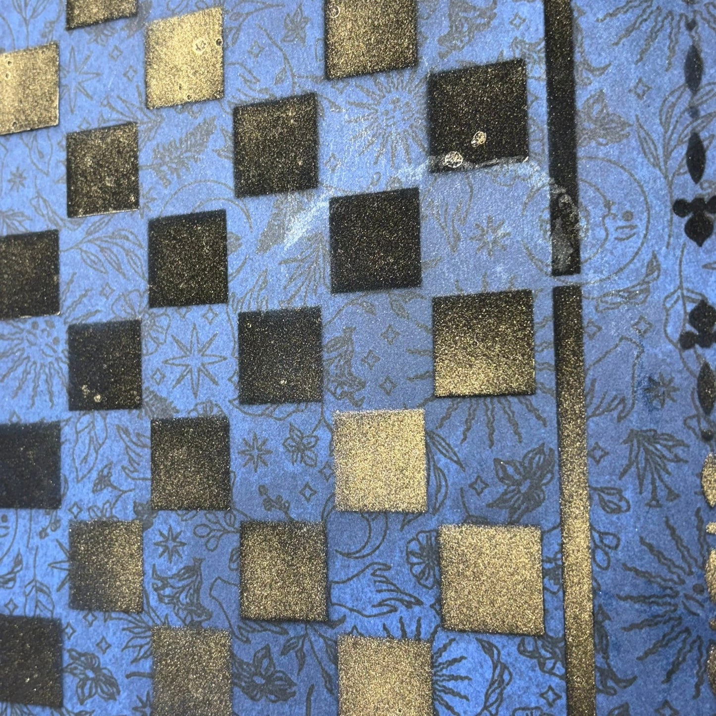 Dark Blue Gold - Scrapbook Chess Board