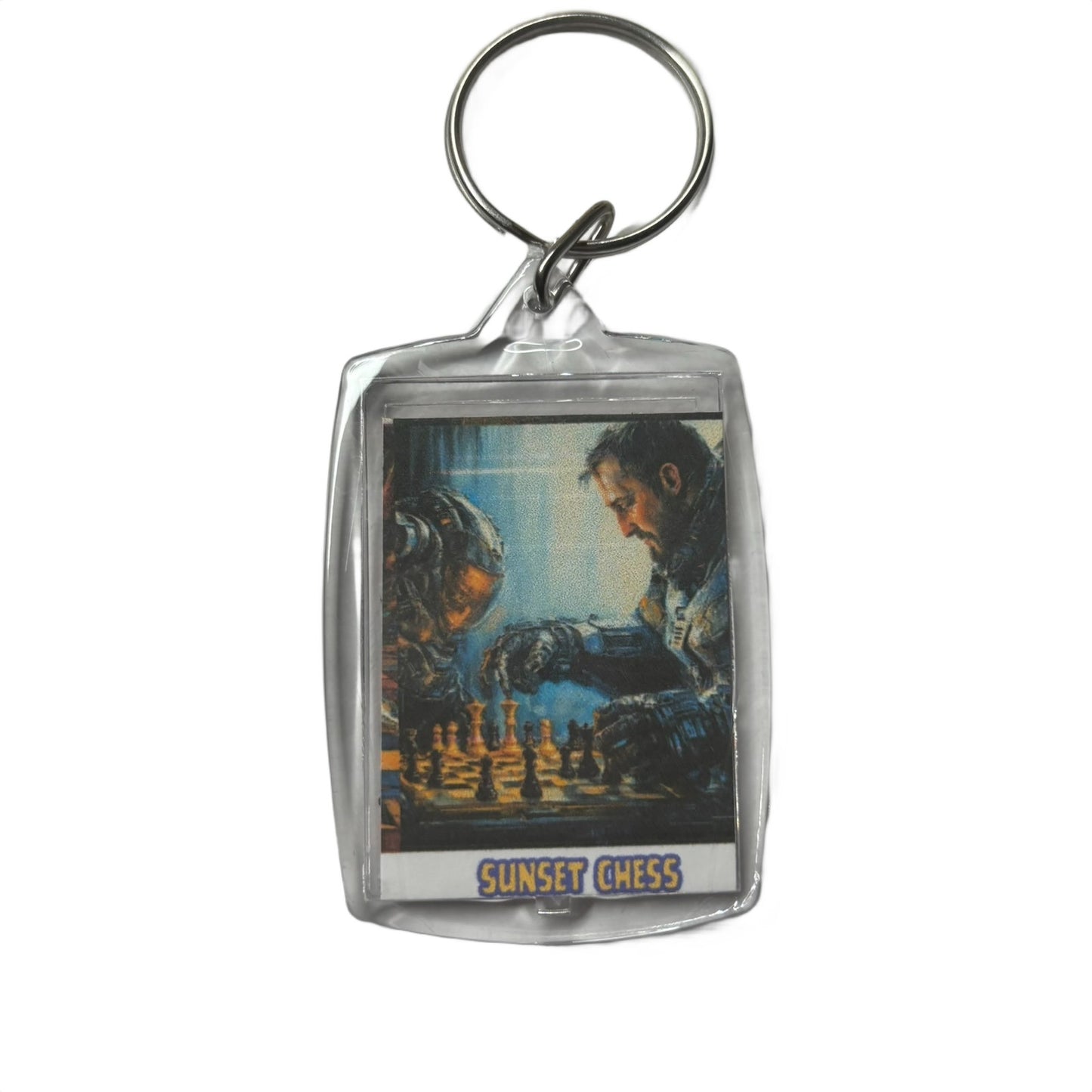Robot Vs Man - Chess  Photo Keychain