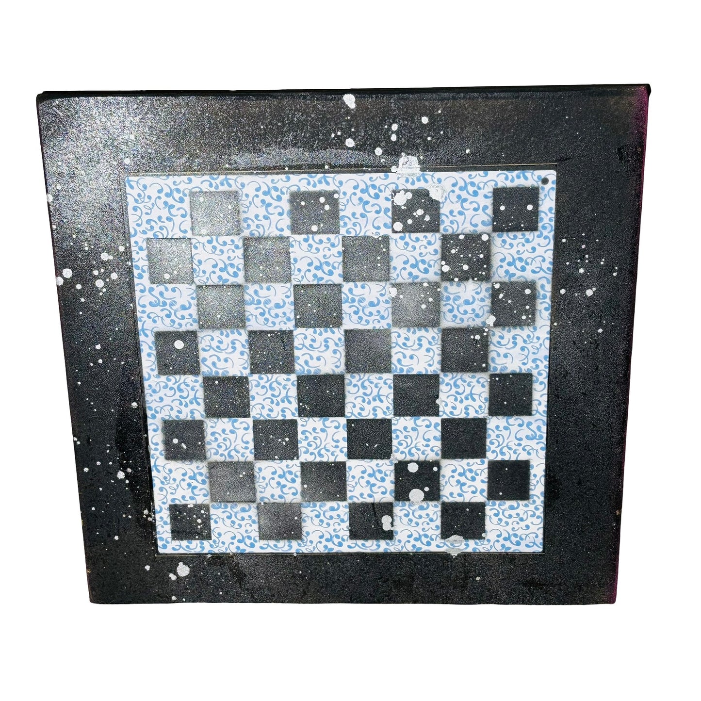 Blue Wave Pattern - Large Scrapbook Chess Board