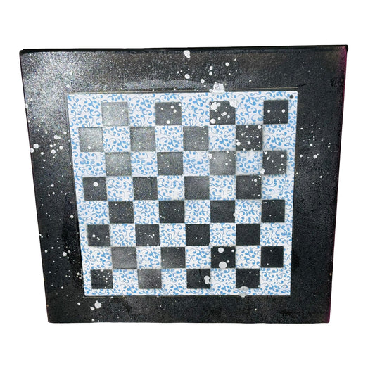 Blue Wave Pattern - Large Scrapbook Chess Board