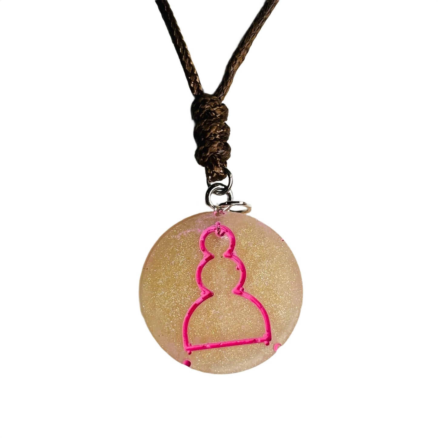 Classic Pink Pawn - Handmade Resin Chess Necklace