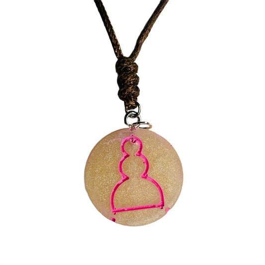 🎁 Classic Pink Pawn - Handmade Resin Chess Necklace (100% off)