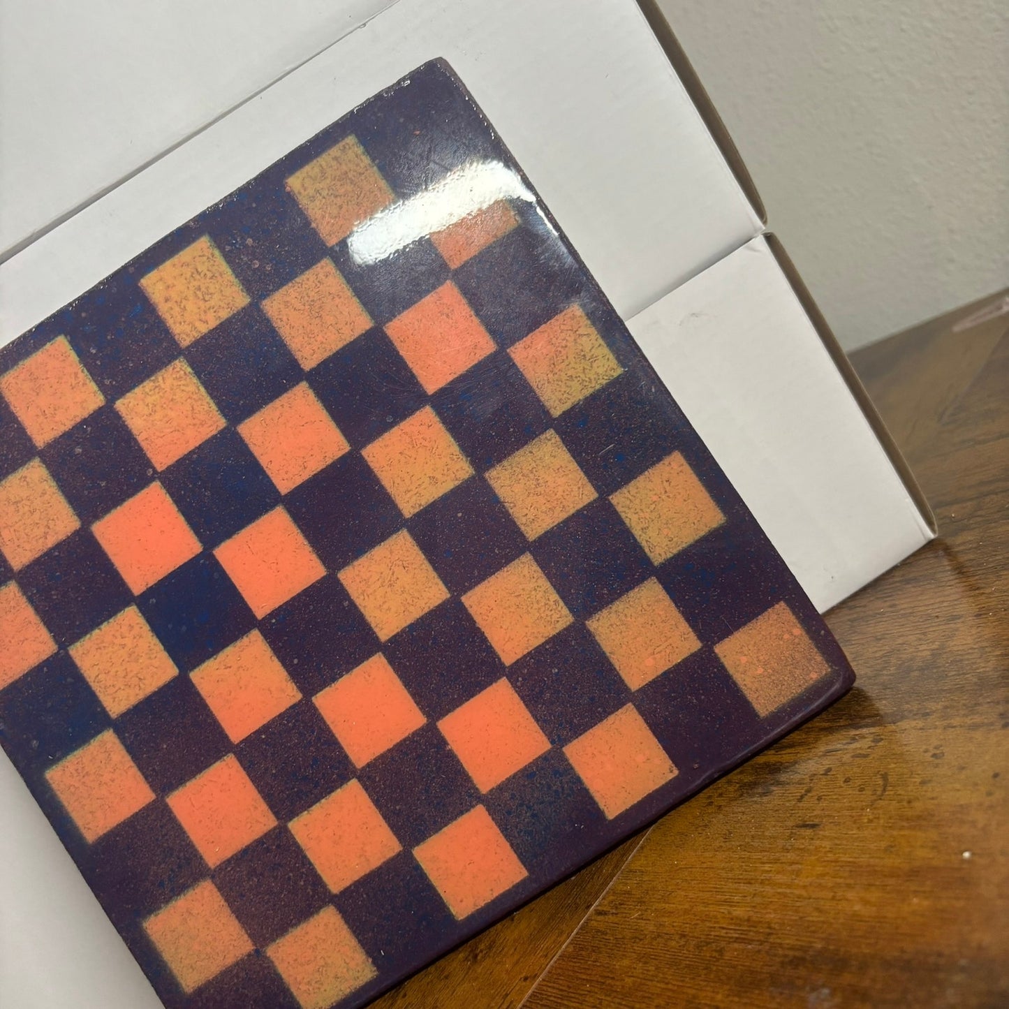 Purple & Orange - Resin Coated Chess Board