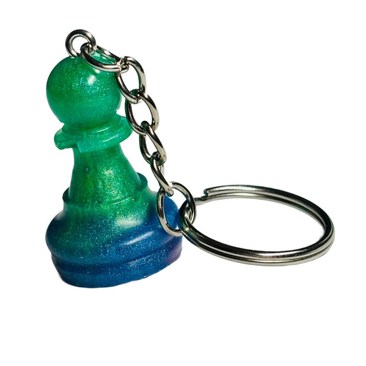 Green Galaxy Pawn - Handmade Resin Keychain