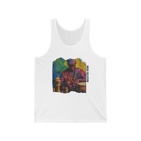African Drummer - White Chess Tank Top