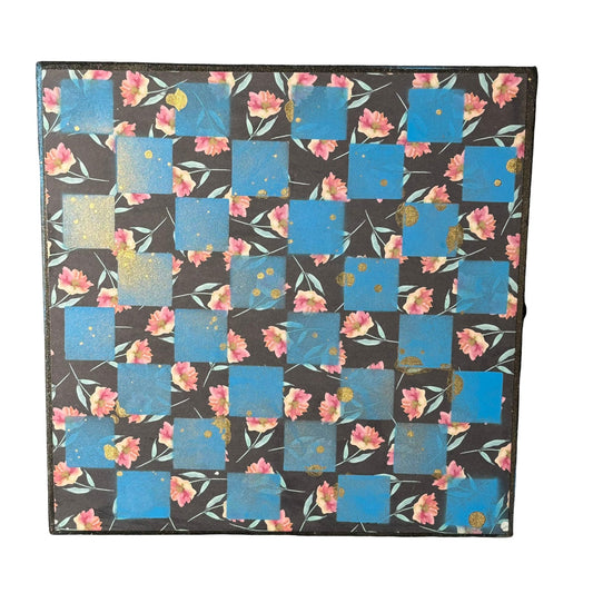 Blue Vintage Flower - Scrapbook Chess Board