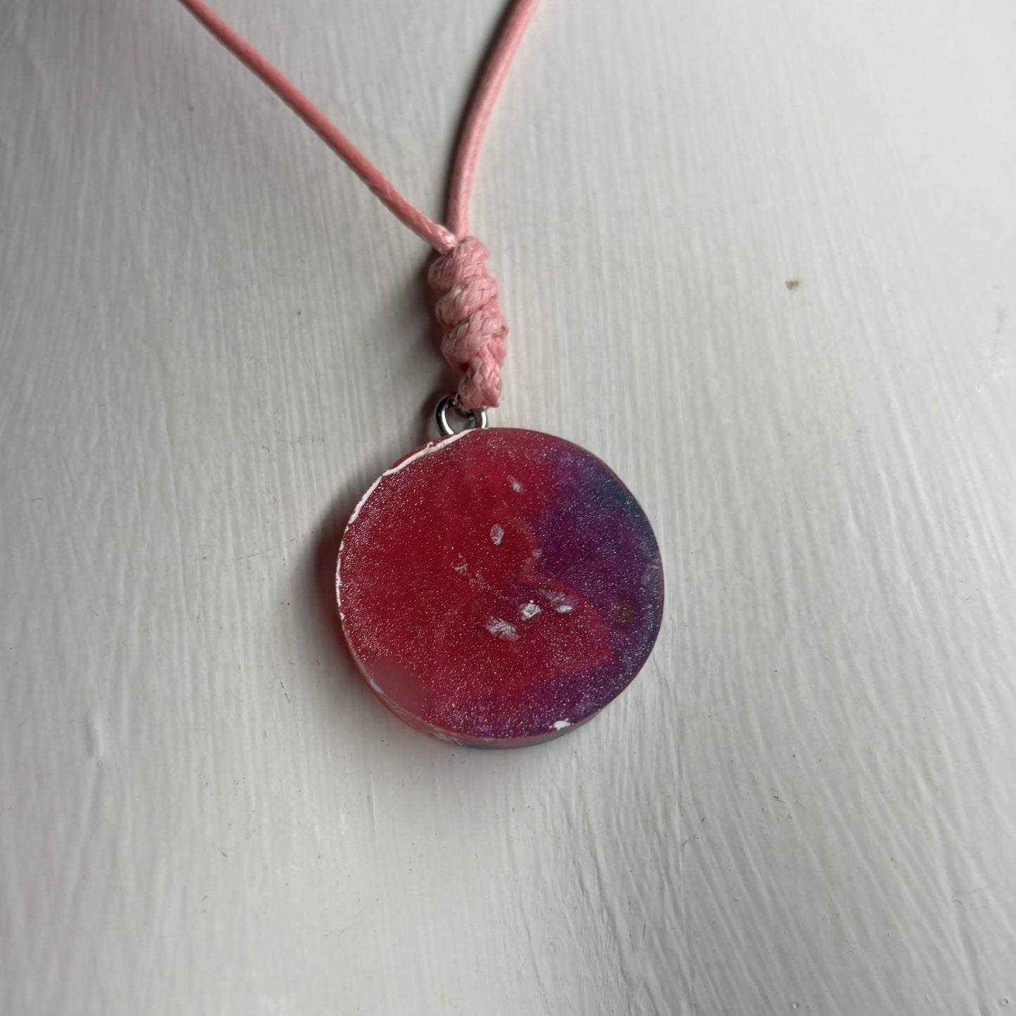 Pink Blue Mixed Pawn - Handmade Resin Chess Necklace