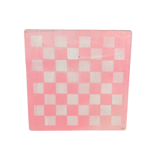 Light Pink & White - Painted Thin Wooden Chess Board