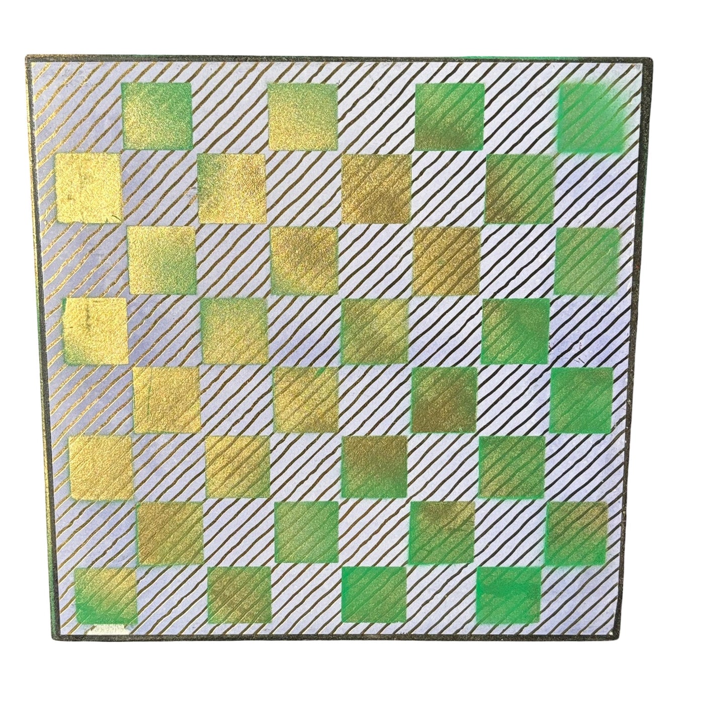 Golden Green Lining - Scrapbook Chess Board