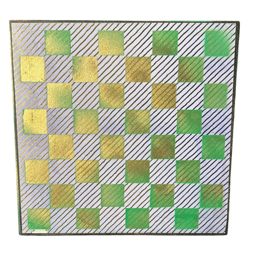 Golden Green Lining - Scrapbook Chess Board
