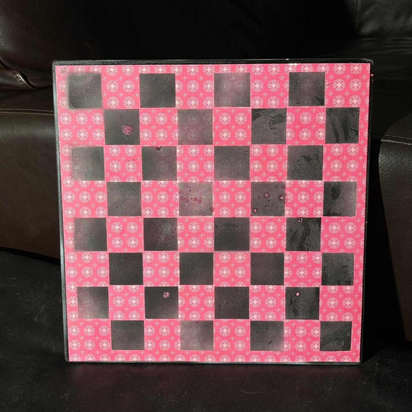 Red Pattern - Scrapbook Chess Board