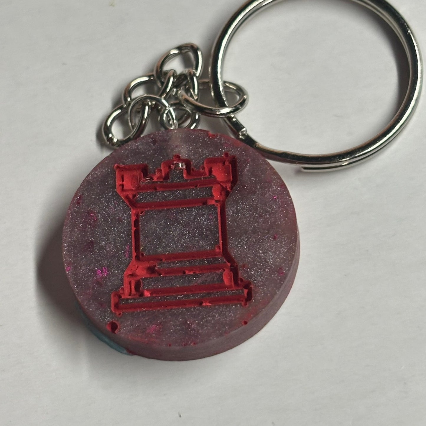 Purple Red Rook - Handmade Resin Keychain
