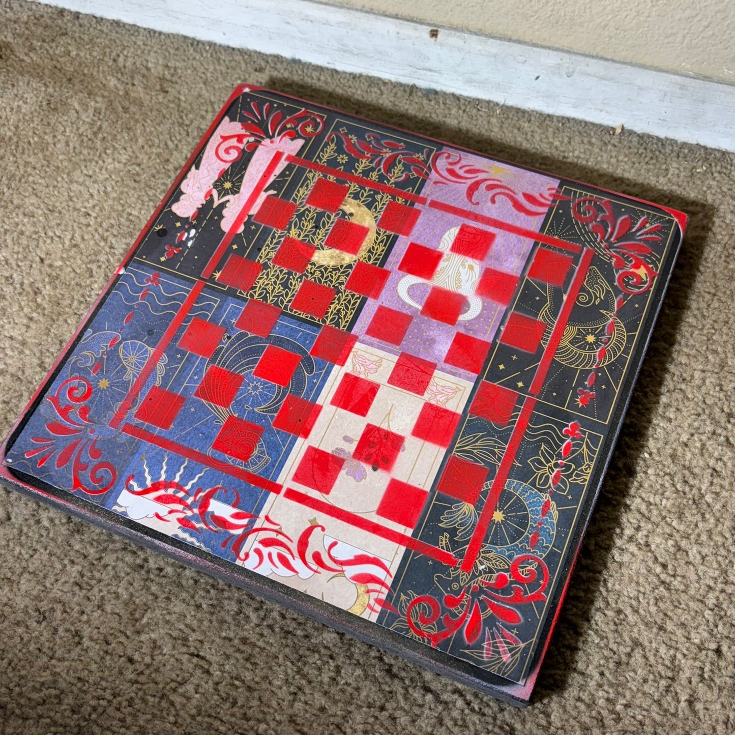 Red Abyss - Scrapbook Chess Board