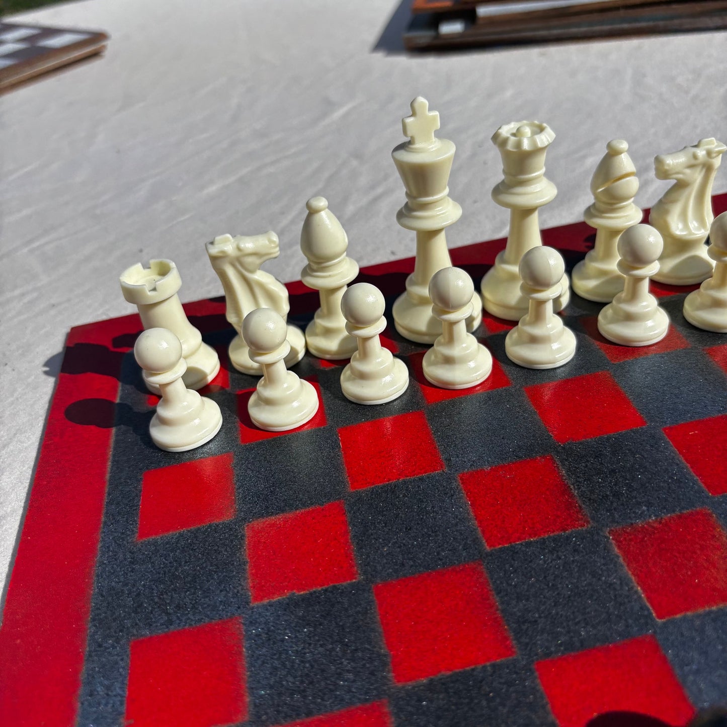 Emperor's Red - Painted Chess Set