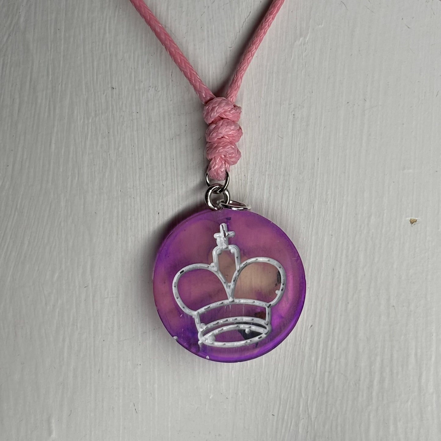 Purple Cosmic King - Handmade Resin Chess Necklace