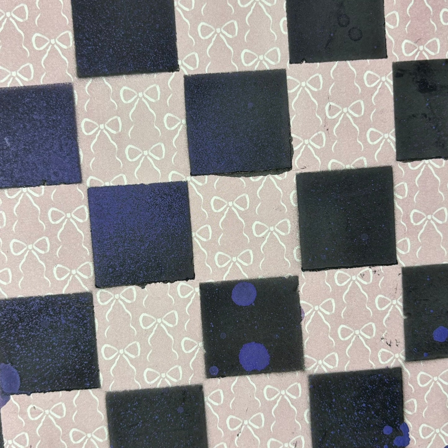 Pink Bows - Scrapbook Chess Board