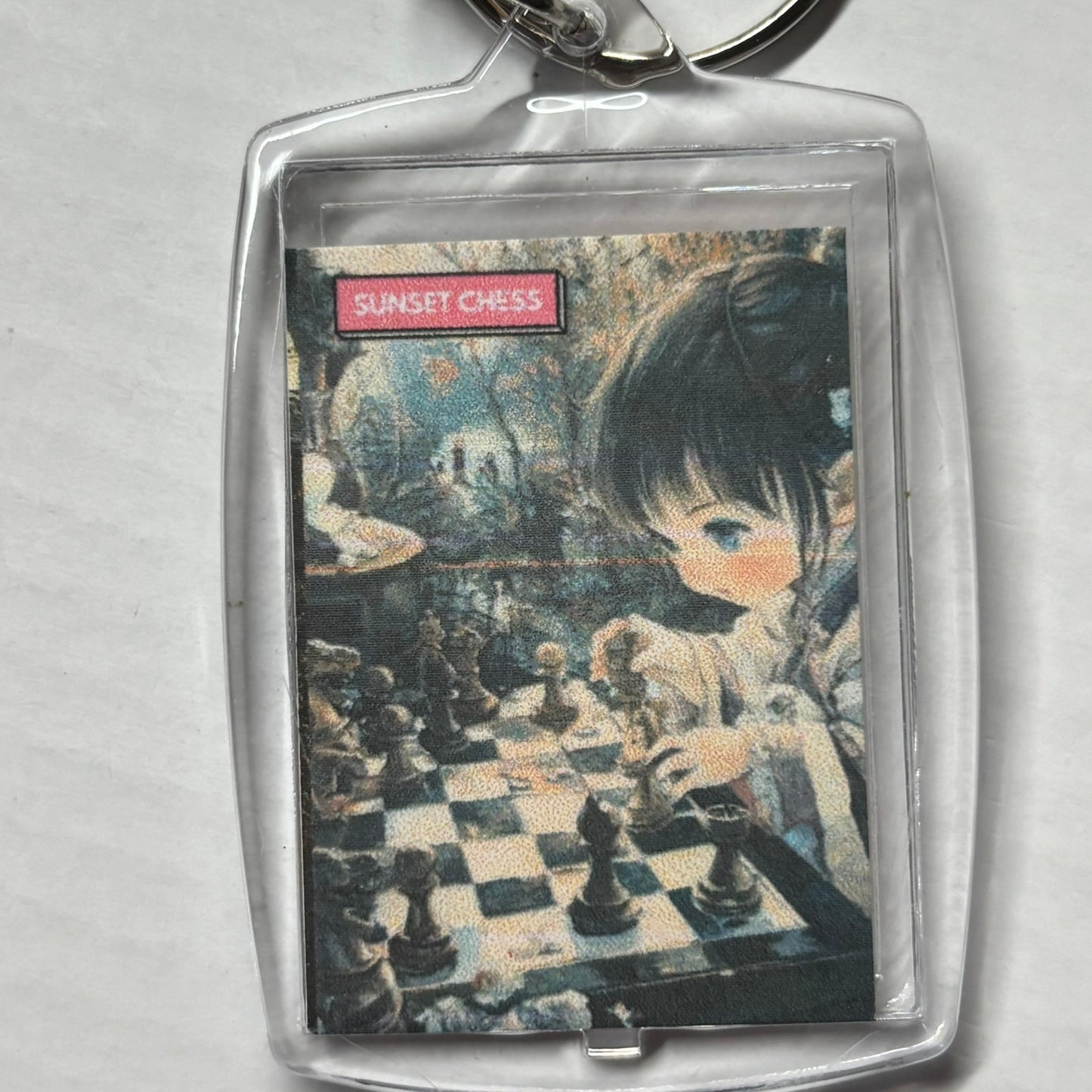 Young lady - Chess  Photo Keychain
