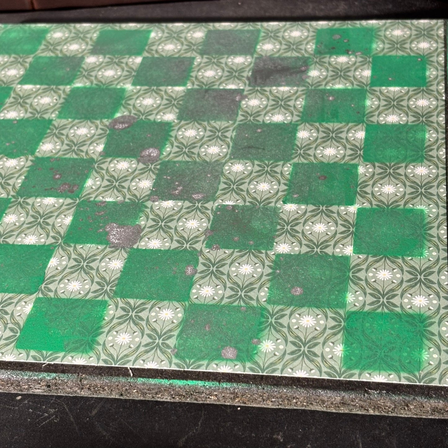 Vintage Chrome Green - Scrapbook Chess Board
