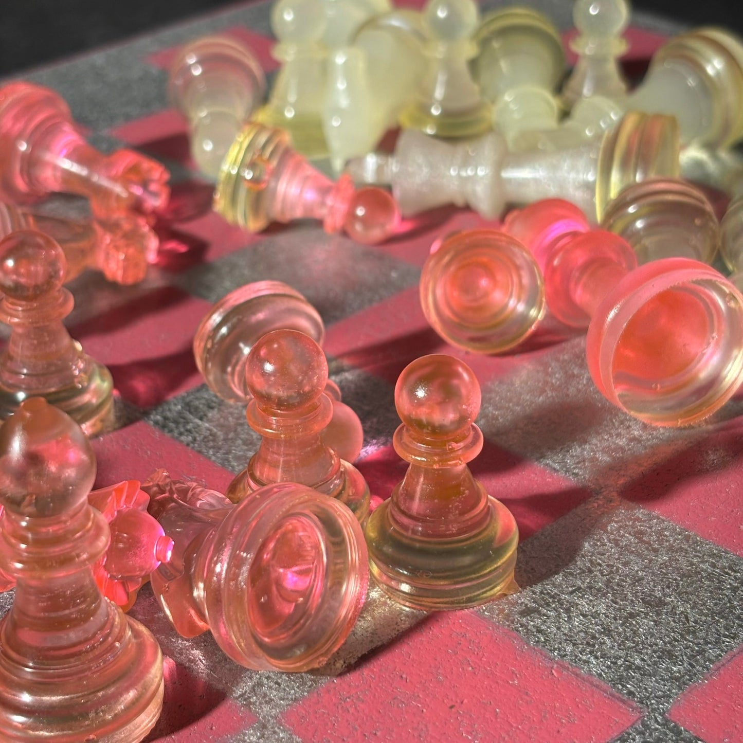 Chrome Pink - Painted Chess Set