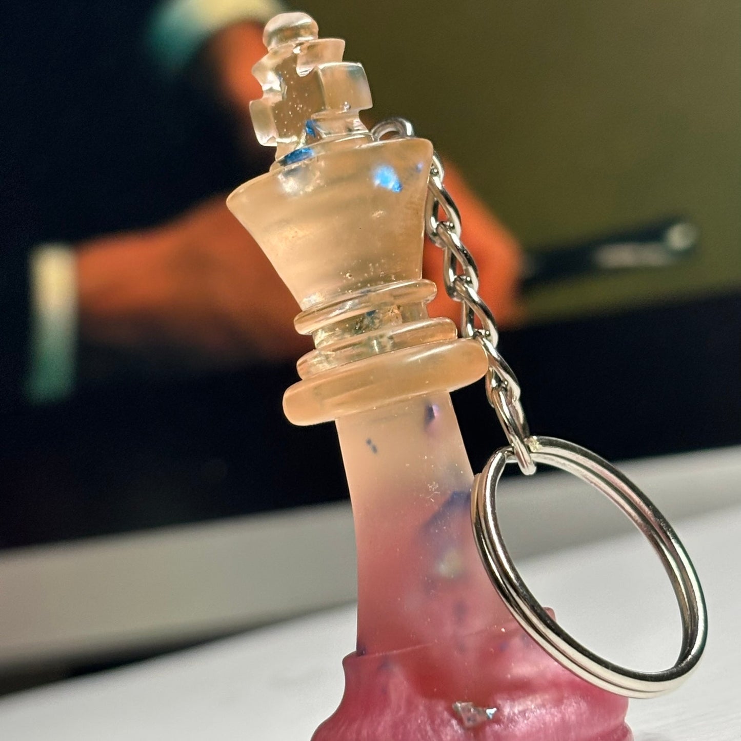 Pink Amber Mixed King - Handmade Resin Keychain