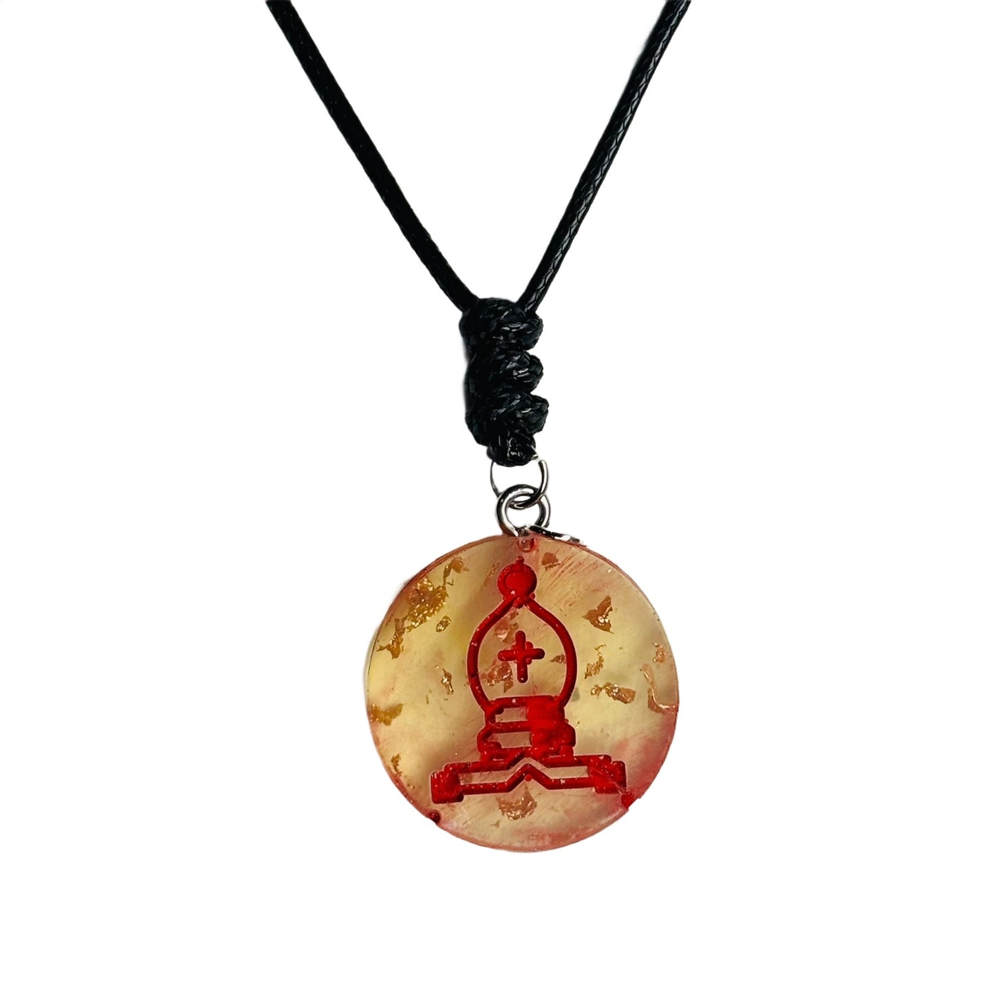 Yellow Bishop - Handmade Resin Chess Necklace