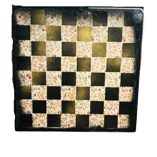 Vintage Flowers - Resin Coated Chess Board