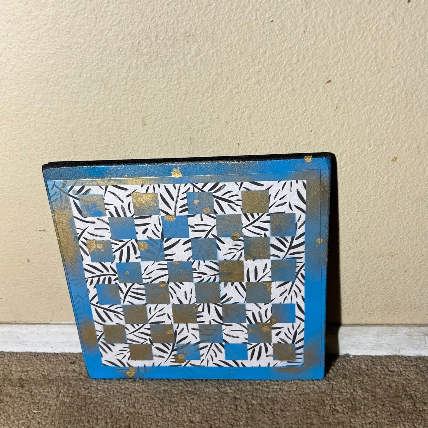 Golden Blue - Scrapbook Chess Board