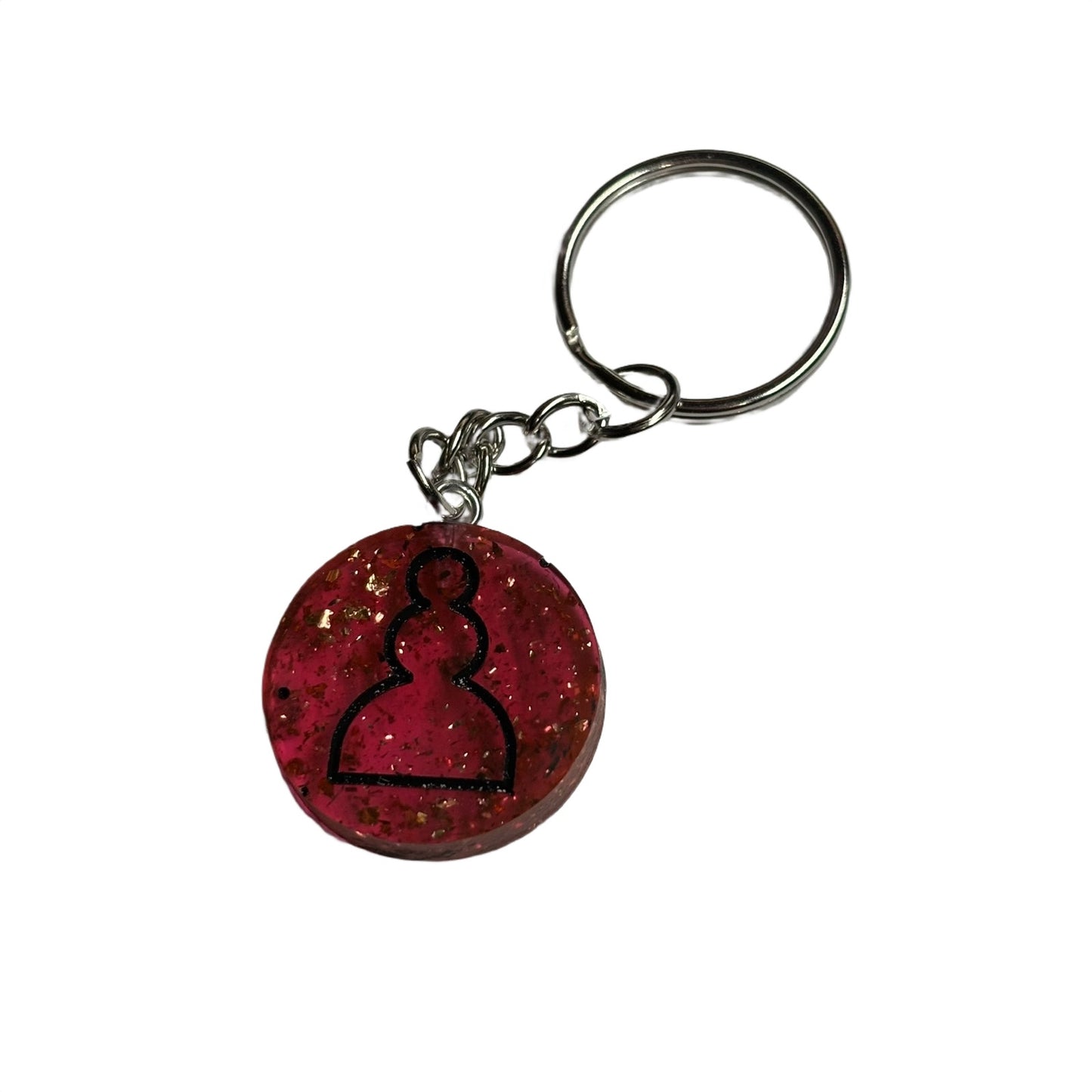 Fire Emerald Pawn - Handmade Resin Keychain - Flat Edition