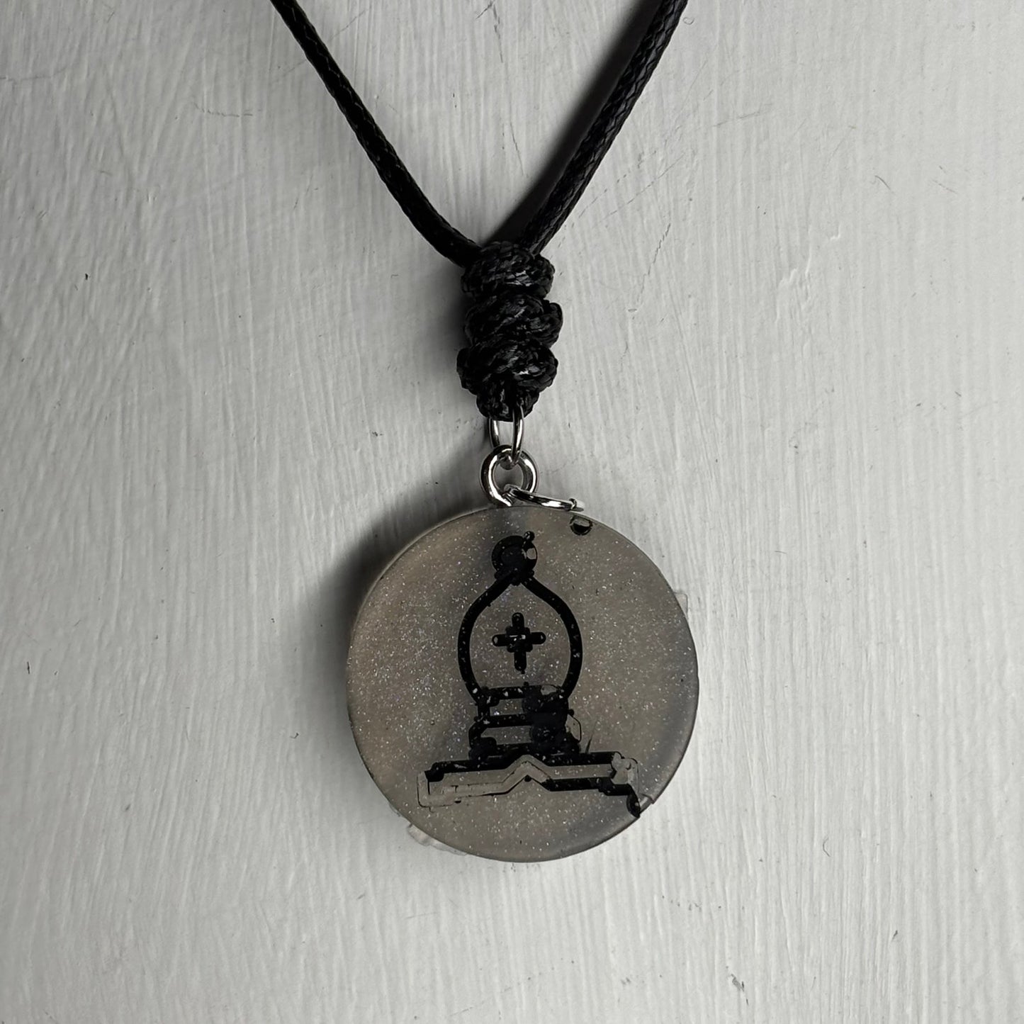 Silver Pawn - Handmade Resin Chess Necklace