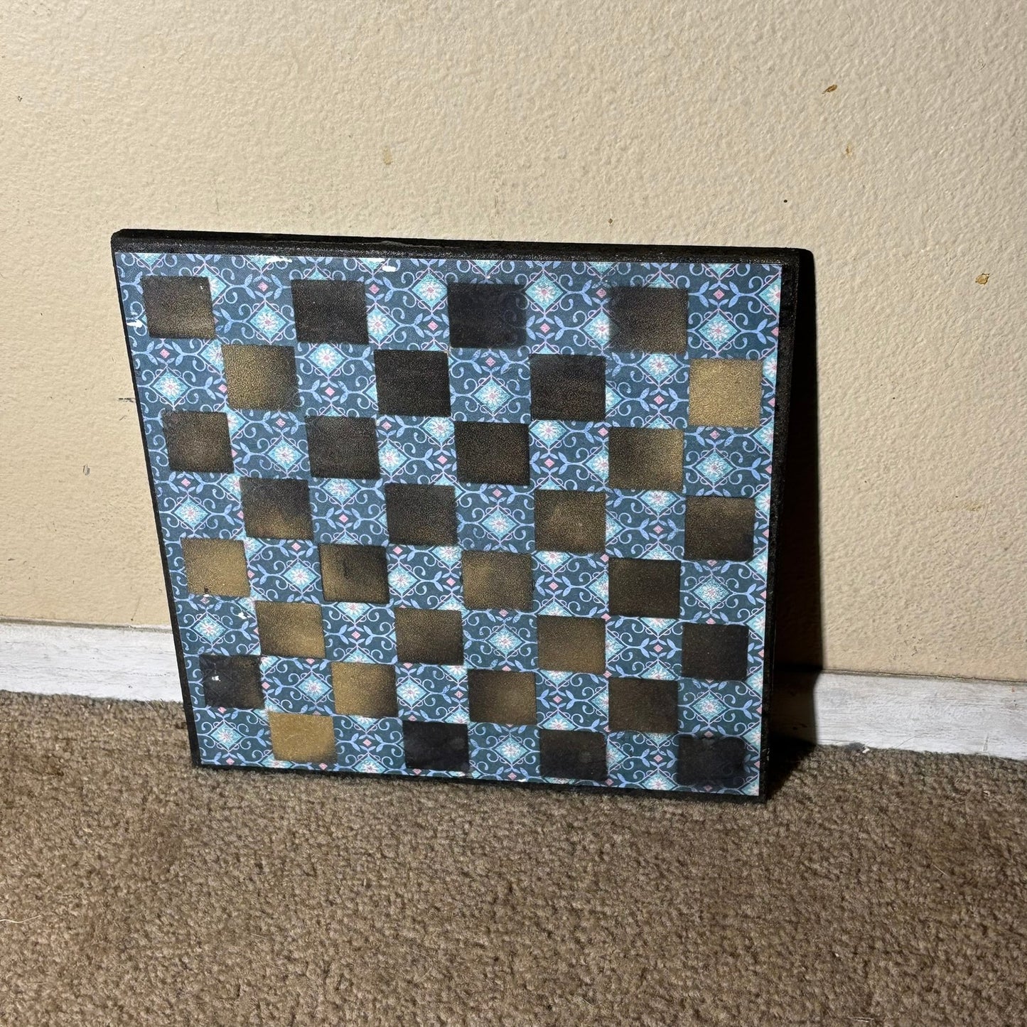 Aqua Blue - Scrapbook Chess Board