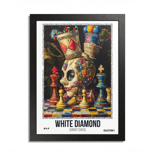 White Diamond - Collection 2 Card #49 - Sunset Card Poster Framed 12"x16"