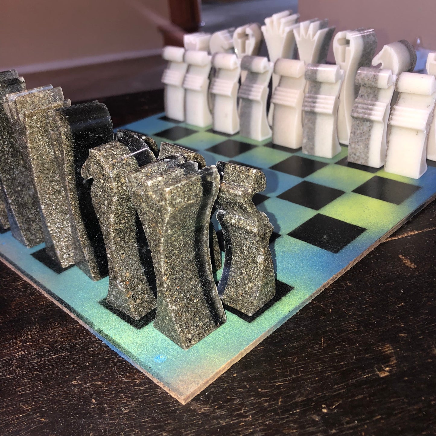 Cosmic Green - Painted Chess Set
