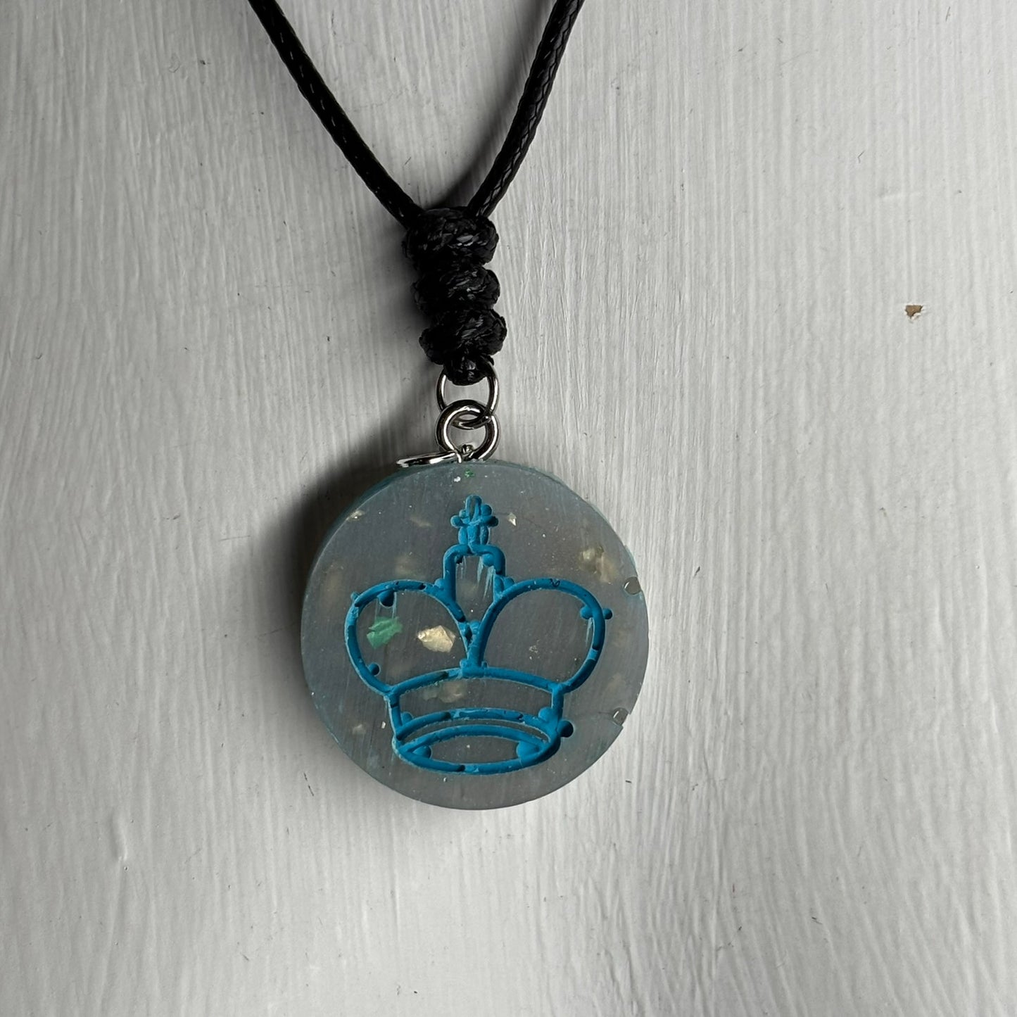 Crystal Ice King - Handmade Resin Chess Necklace