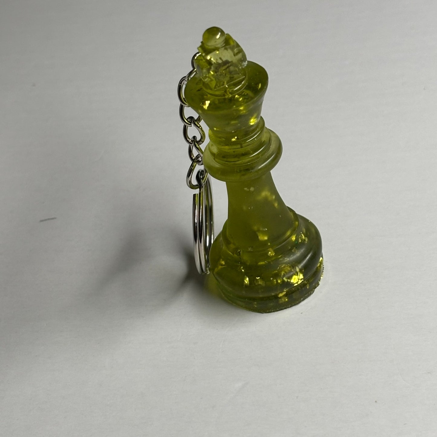 Lime Green King - Handmade Resin Keychain
