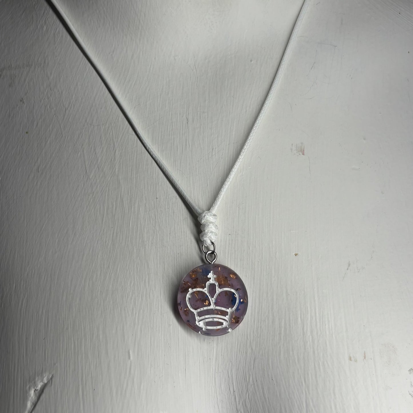 Purple Royal King - Handmade Resin Chess Necklace