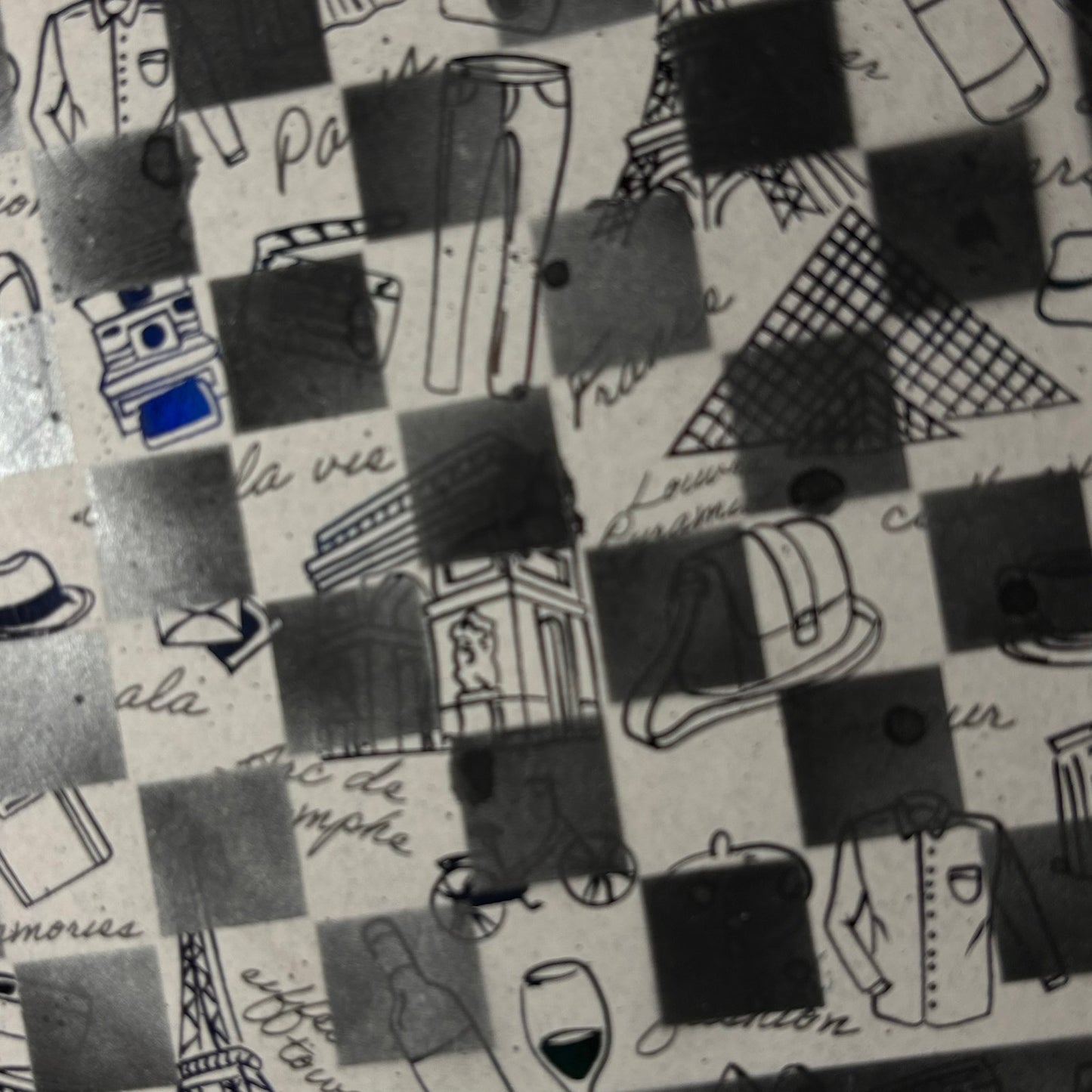 Black & Whites Random Items - Scrapbook Chess Board