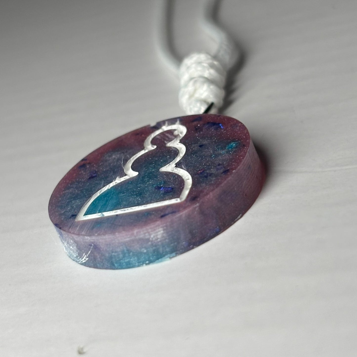 Purple Cosmic Pawn - Handmade Resin Chess Necklace