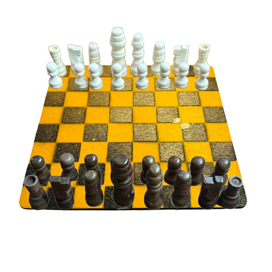 Yellow Golden Hue - Mini Chess Set