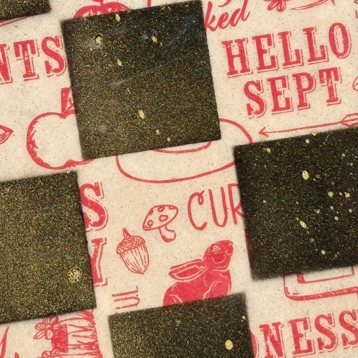 Old School Red - Resin Coated Chess Board