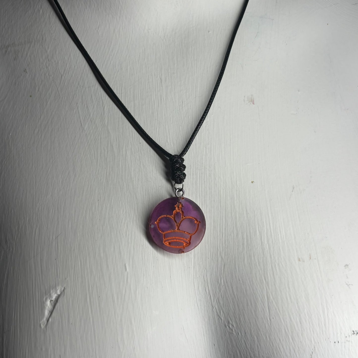 Purple King - Handmade Resin Chess Necklace
