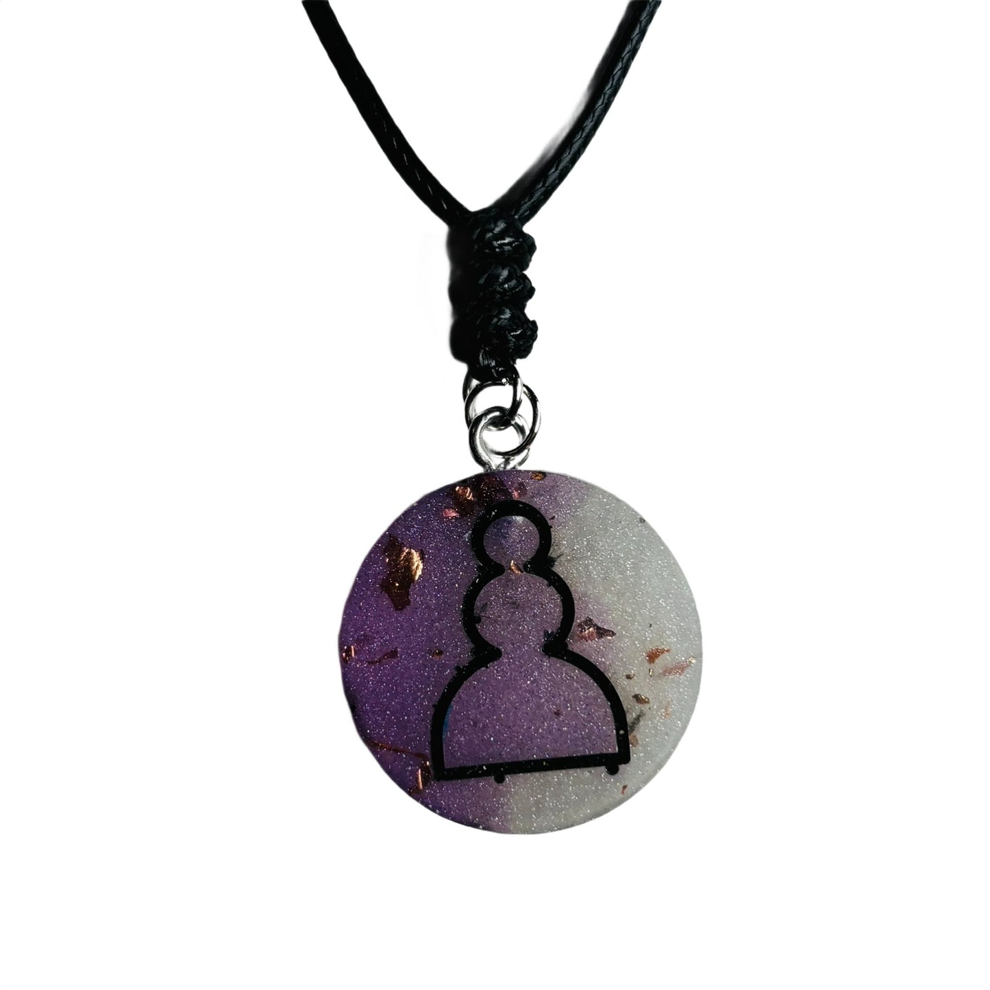 Purple Crystal Pawn - Handmade Resin Chess Necklace
