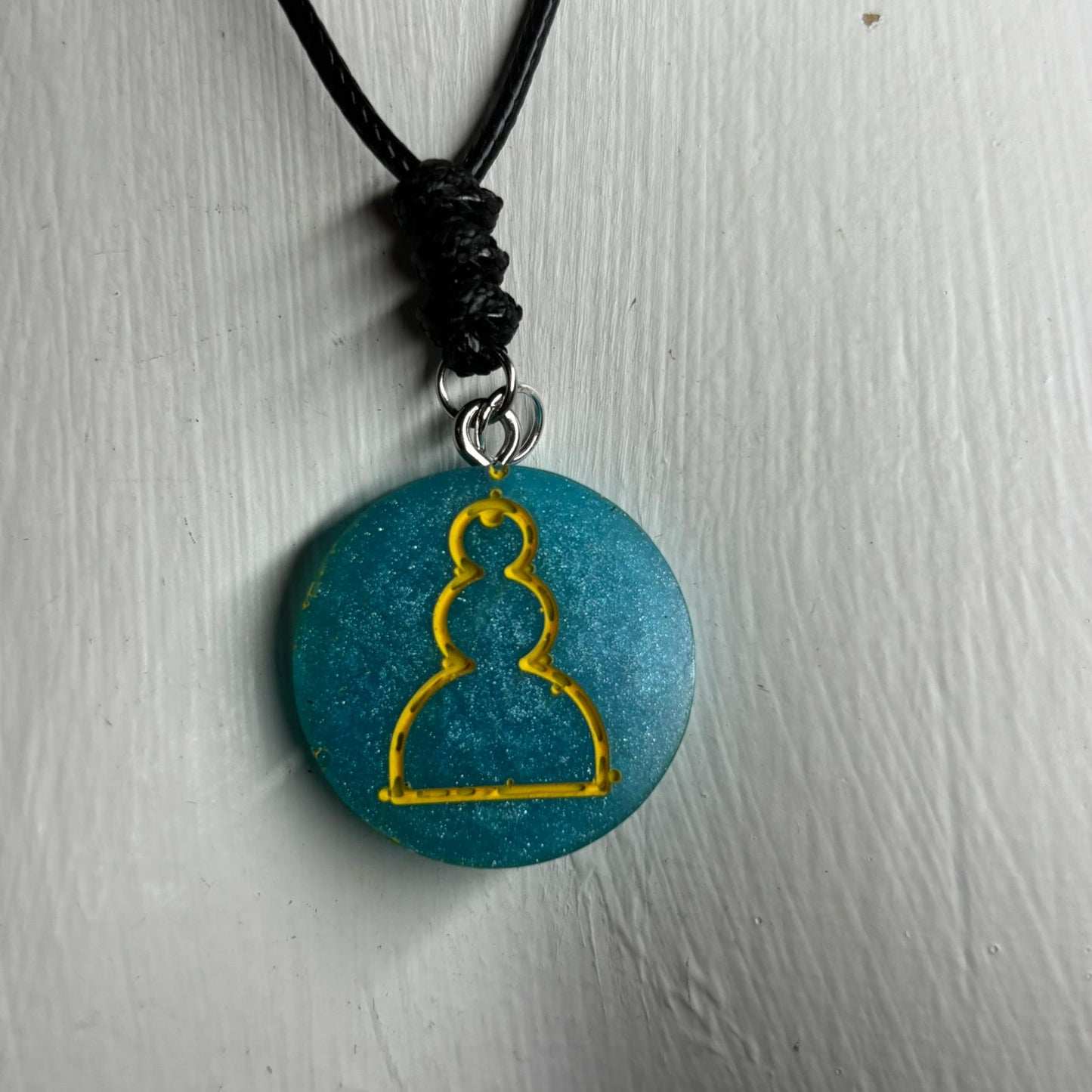 Ambient Blue Pawn - Handmade Resin Chess Necklace