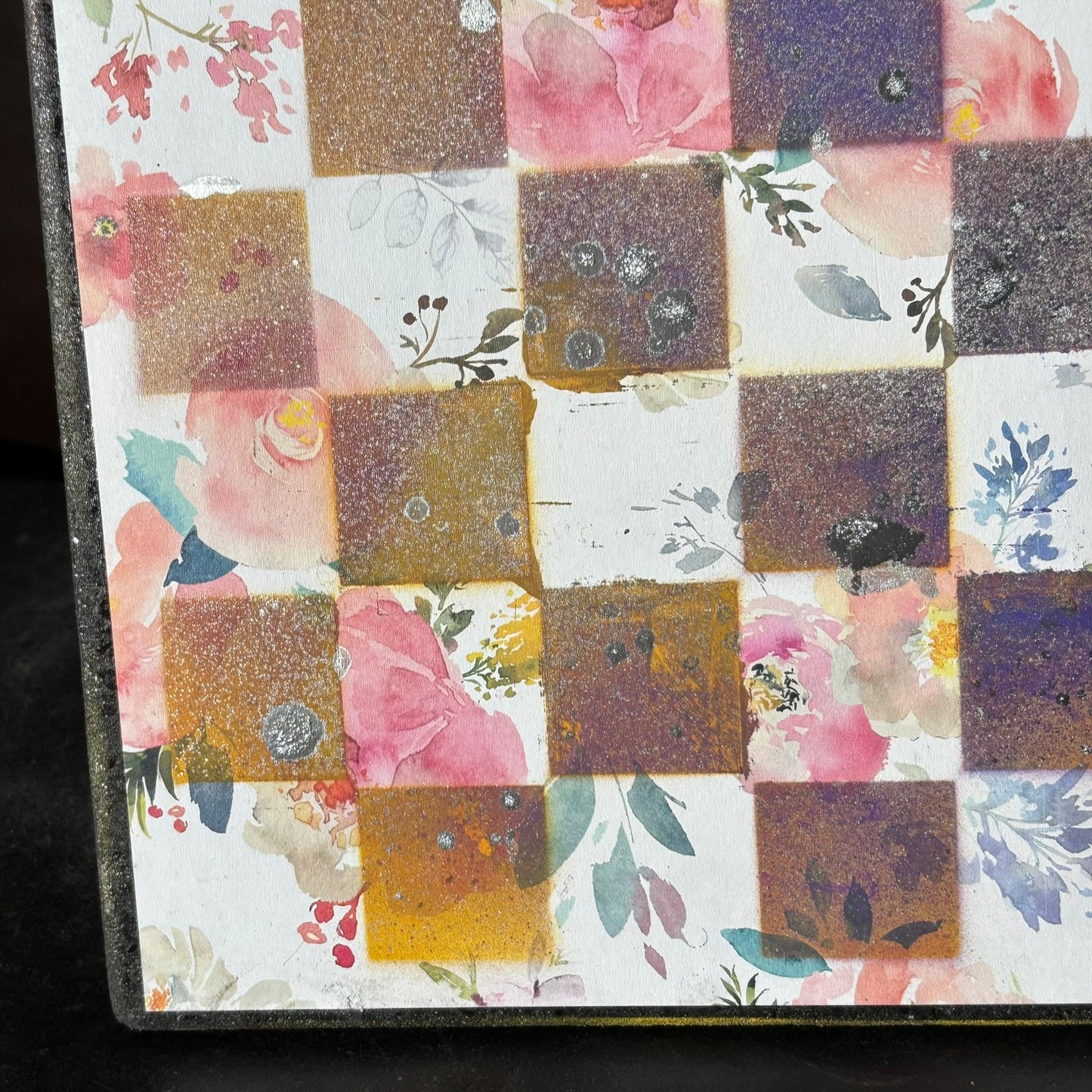 Yellow & Purple Flowers - Scrapbook Chess Board