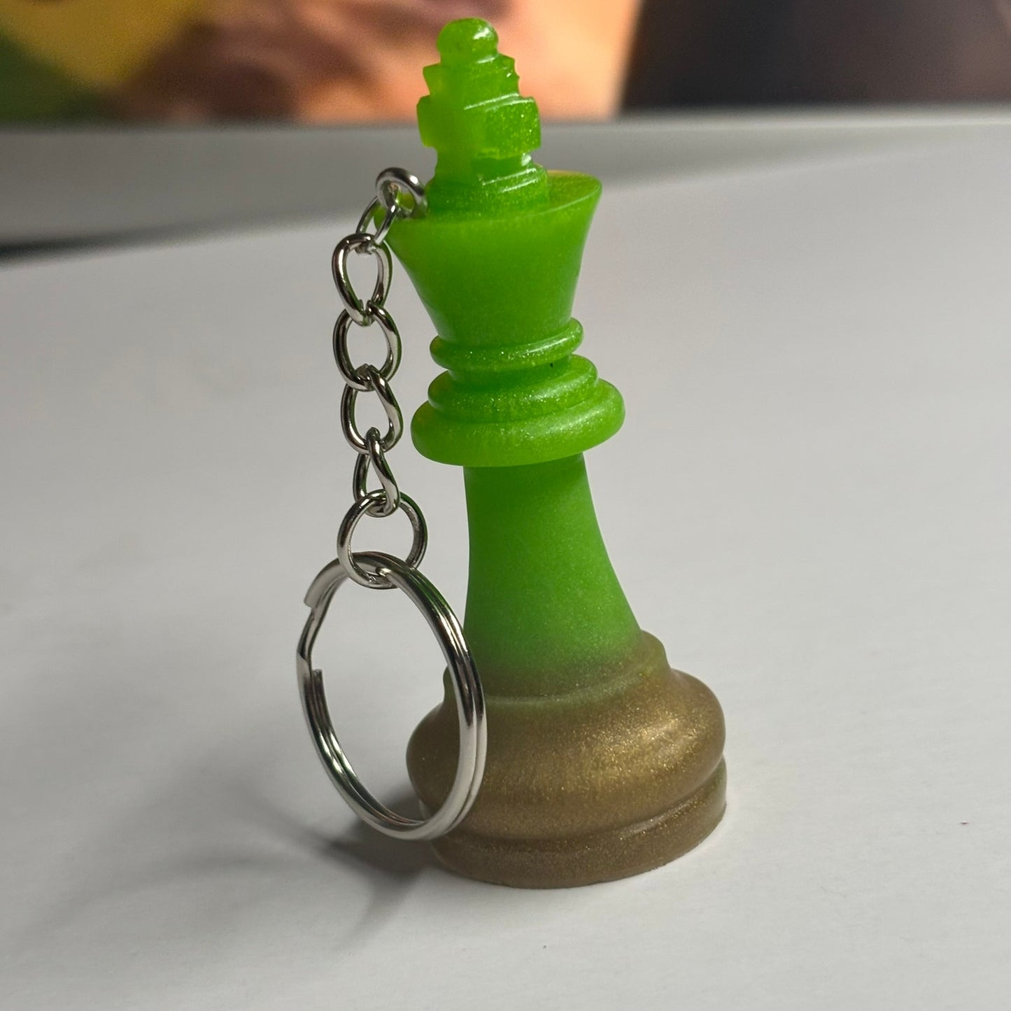 Brown/Green King - Handmade Resin Keychain