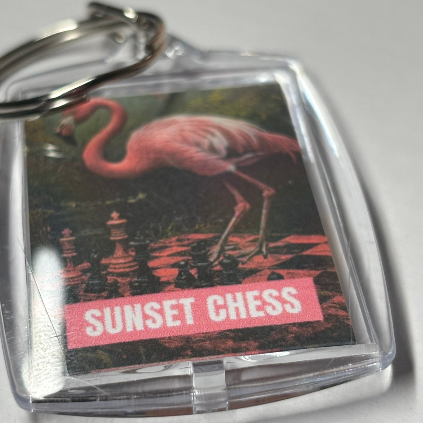 Flamingo - Chess  Photo Keychain