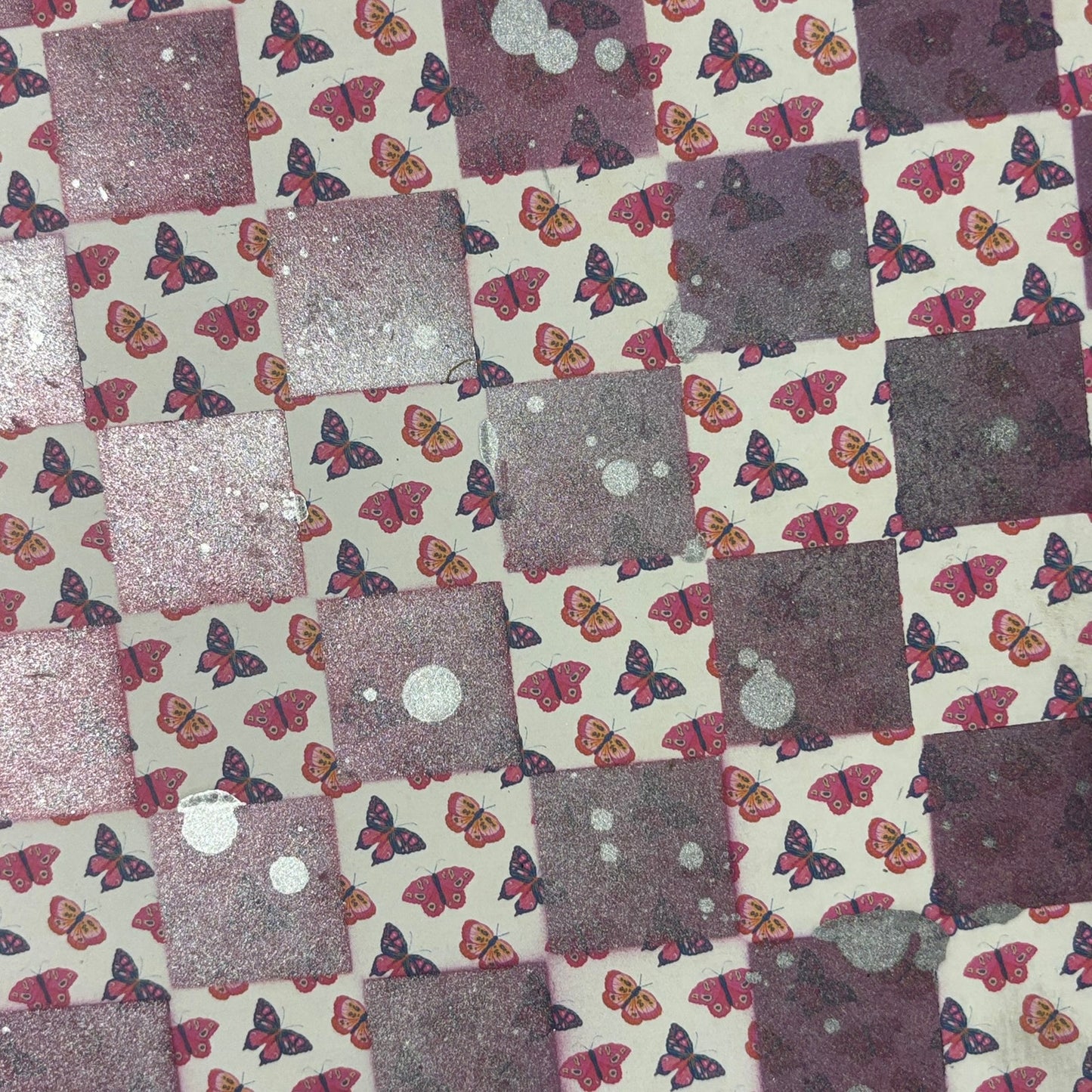 Pink Butterflies - Scrapbook Chess Board