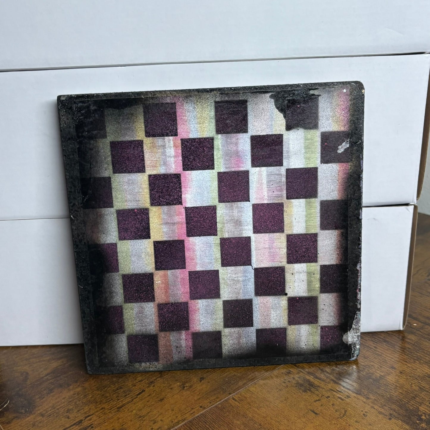 Chrome Red - Painted Double Sided Chess Board