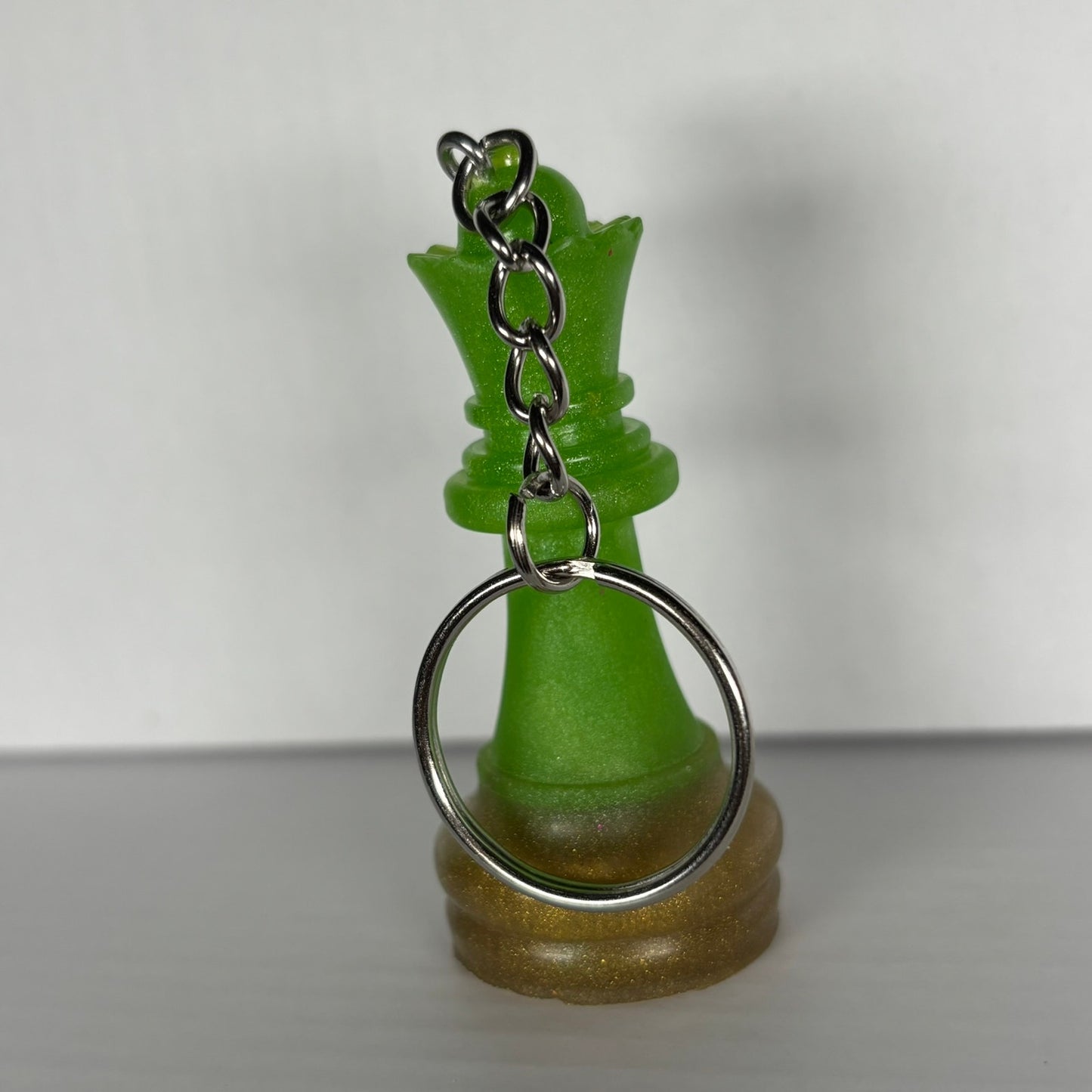 Brown Bottom Handmade Resin Keychain - One of a Kind Design