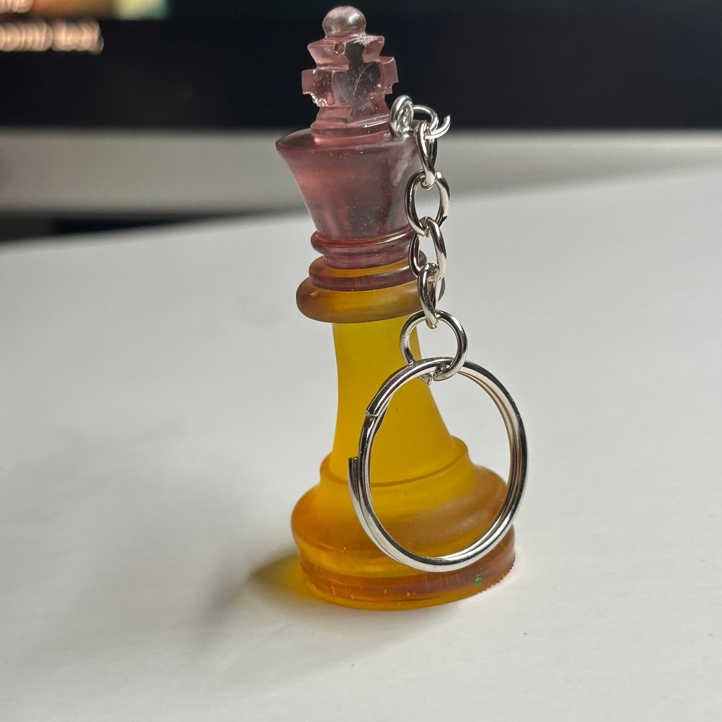 Pink Top King - Handmade Resin Keychain