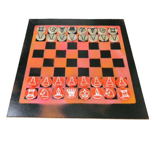 Cool Orange - Painted Chess Set